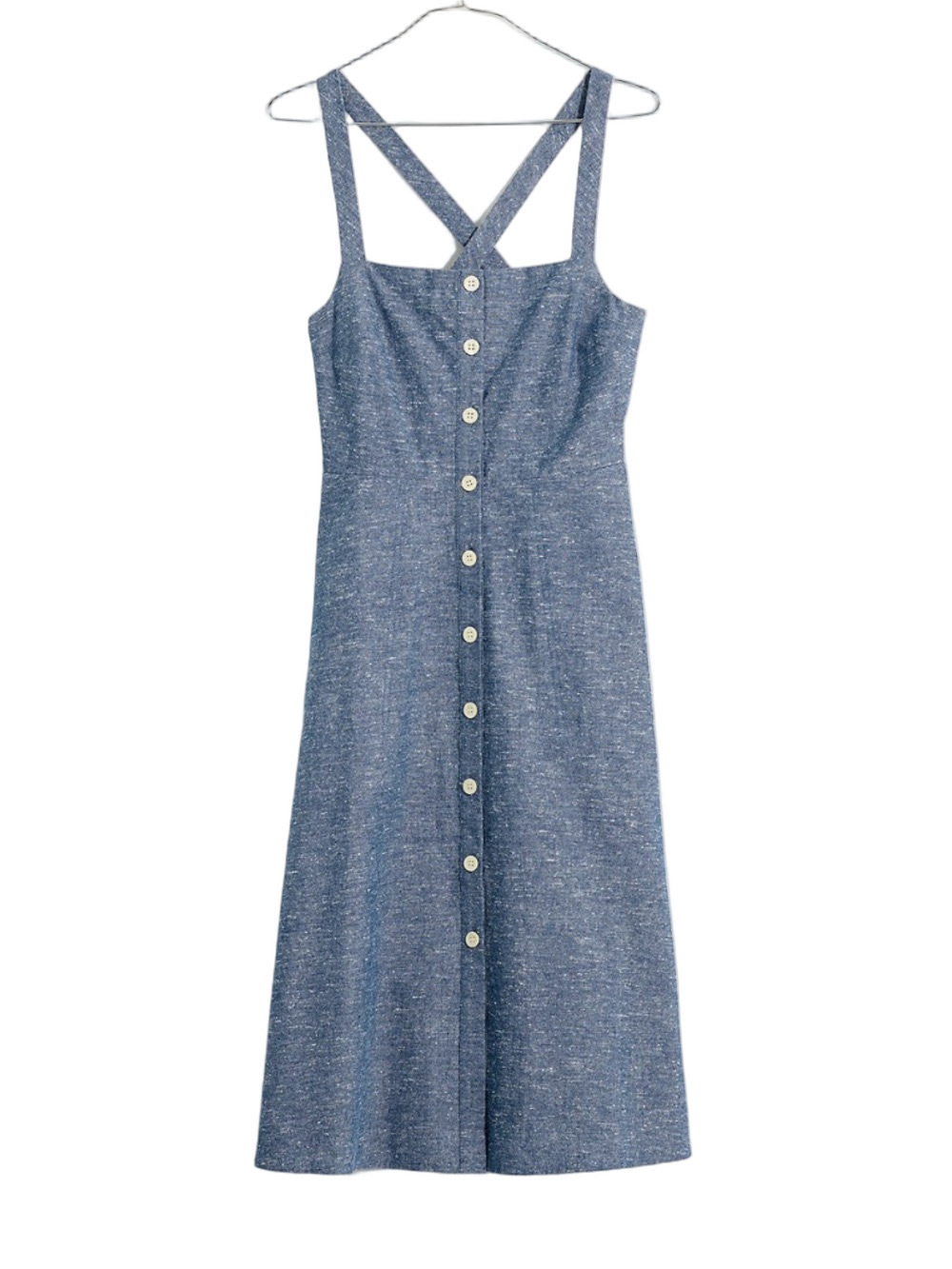 MADEWELL Chambray Button Front Tank Dress